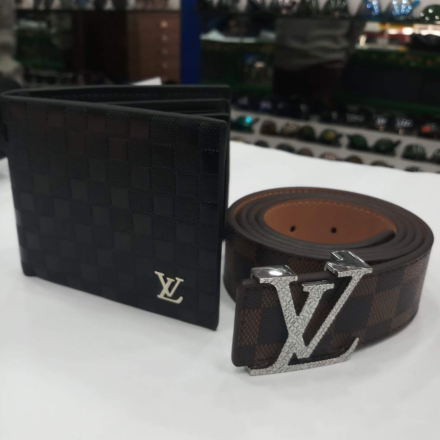 LV brand Belt and purse gents