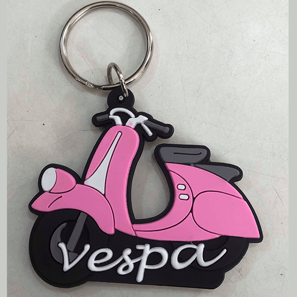 Vespa Rubber Keychain Motorcycle Key Ring