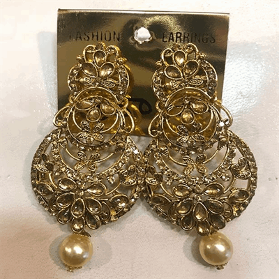 Stone Earring with Pearl 